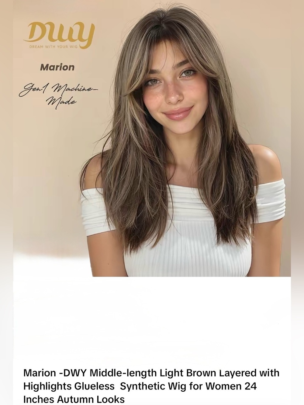 Marion Middle-Length Light Brown Layered Wig